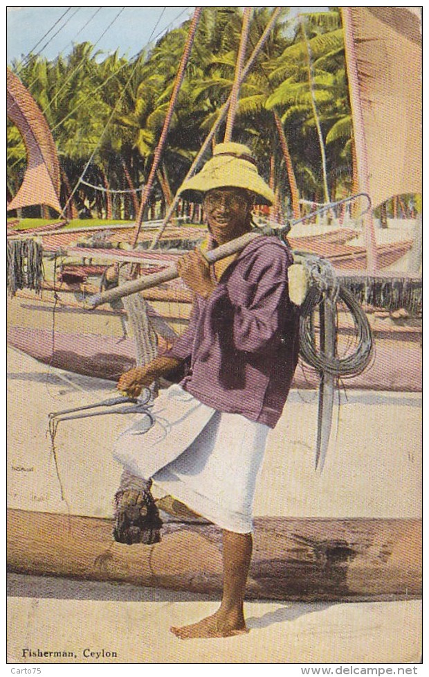 Asie - Sri Lanka Ceylon -  Fisherman Pêcheur Bâteaux - Sri Lanka (Ceylon)