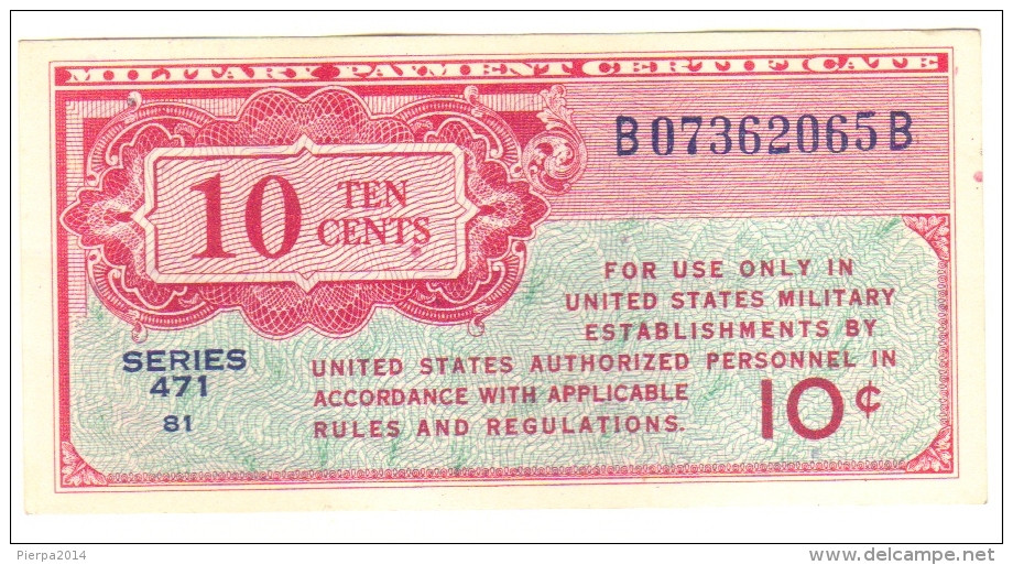 10 Cent Military Payment Certificate Series 471 - FDS UNC - 1947-1948 - Serie 471