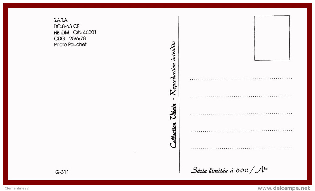 Théme Avion  (scan Recto Et Verso ) S.a.t.a  Dc 8.6.3  C F - Sonstige & Ohne Zuordnung