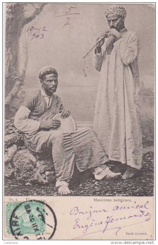 EGYPTE,EGYPT,AFRIQUE,AFRIKA,AFRICA,musiciens Indigènes En 1903,au Caire,cairo,musicien,méti Er,artiste,rare - Other & Unclassified