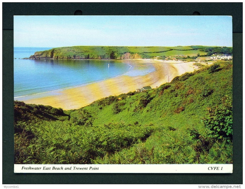 WALES  -  Trewent Point And Freshwater East Beach  Used Postcard - Pembrokeshire