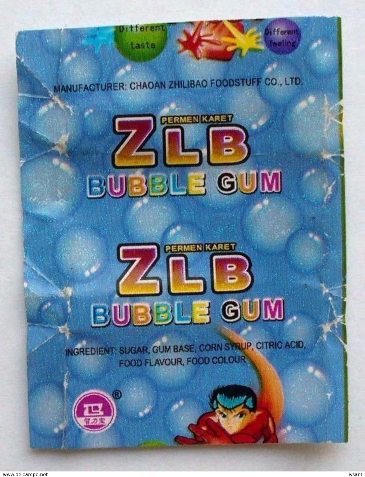 WRAPPER From CHEWING / BUBBLE GUM "ZLB" Permen Karet. Made In CHINA Chaoan. Rare - Otros & Sin Clasificación