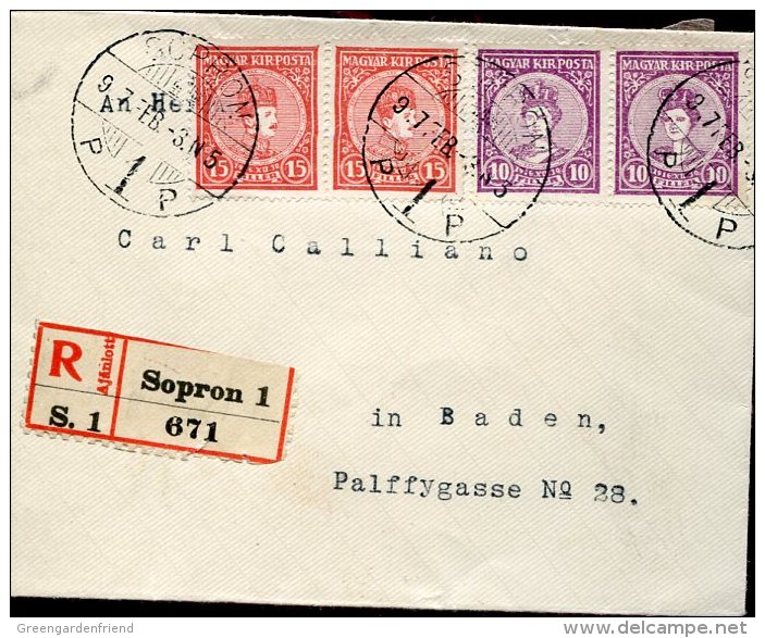 10389 Hungary, Circuled Cover 1917 From Sopron To Germany - Cartas & Documentos