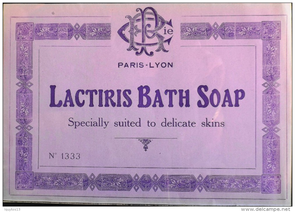 ETIQUETTE ANCIENNE - SAVON LACTIRIS BATH SOAP N° 1333 - En Très Bon Etat - - Etiquettes