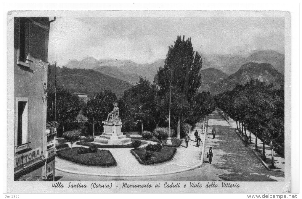 Villa Santina (Carnia) - Monumento Ai Caduti E Viale Della Vittoria - Udine