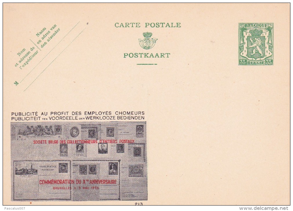 20213 - Entier Postal - Carte Publibel N° 213 - Soc Belge Des Collectionneurs D´entiers Postaux - Voir Photo Pour Détail - Publibels