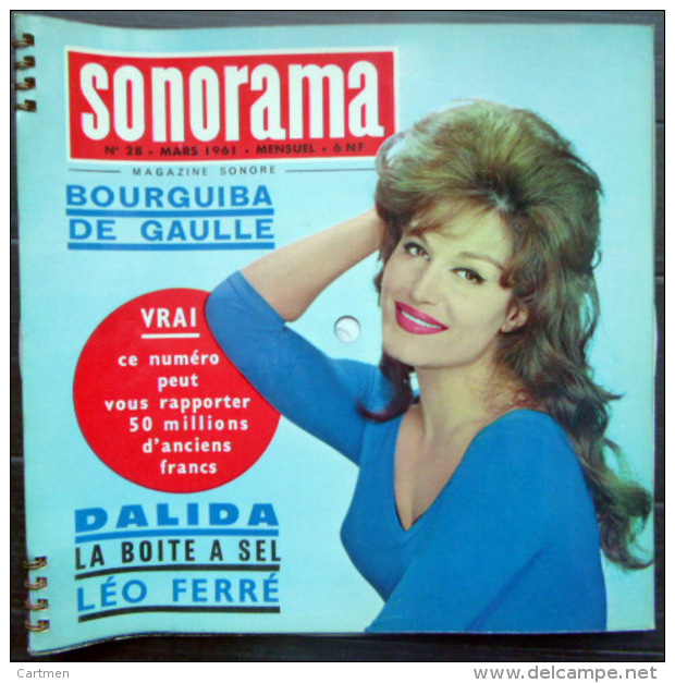 SONORAMA DALIDA LEO FERRE LES CHAUSSETTES NOIRES  BIEN COMPLET DES DISQUES  N° 28  1961 TBE - Other & Unclassified