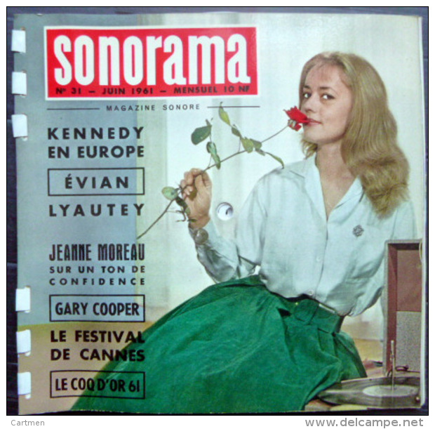 SONORAMA  JEANNE MOREAU GARY COOPER FESTIVAL DE  CANNES   BIEN COMPLET DES DISQUES  N° 31 1961 TBE - Other & Unclassified