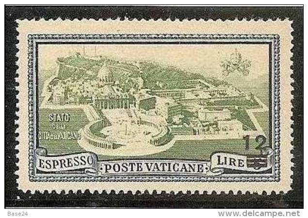 1946 Vaticano Vatican ESPRESSO 12L Su 5L (E8) MNH** Soprastampati - Urgente
