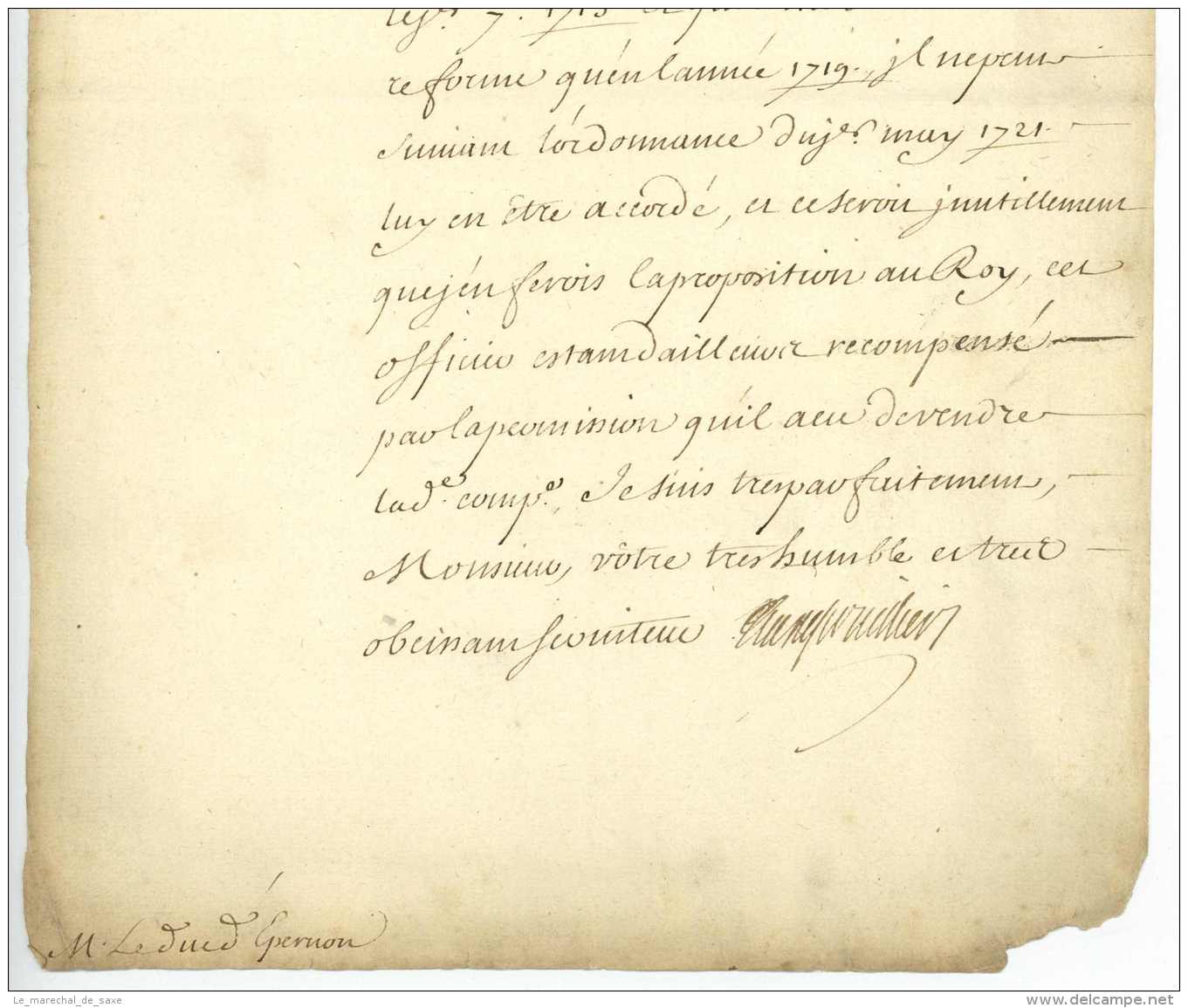 BAUYN, Nicolas Prosper, Seigneur D&rsquo;Angervilliers (1675 - Février 1740) - Secretaire D'Etat A La Guerre - Marly 173 - Documents Historiques