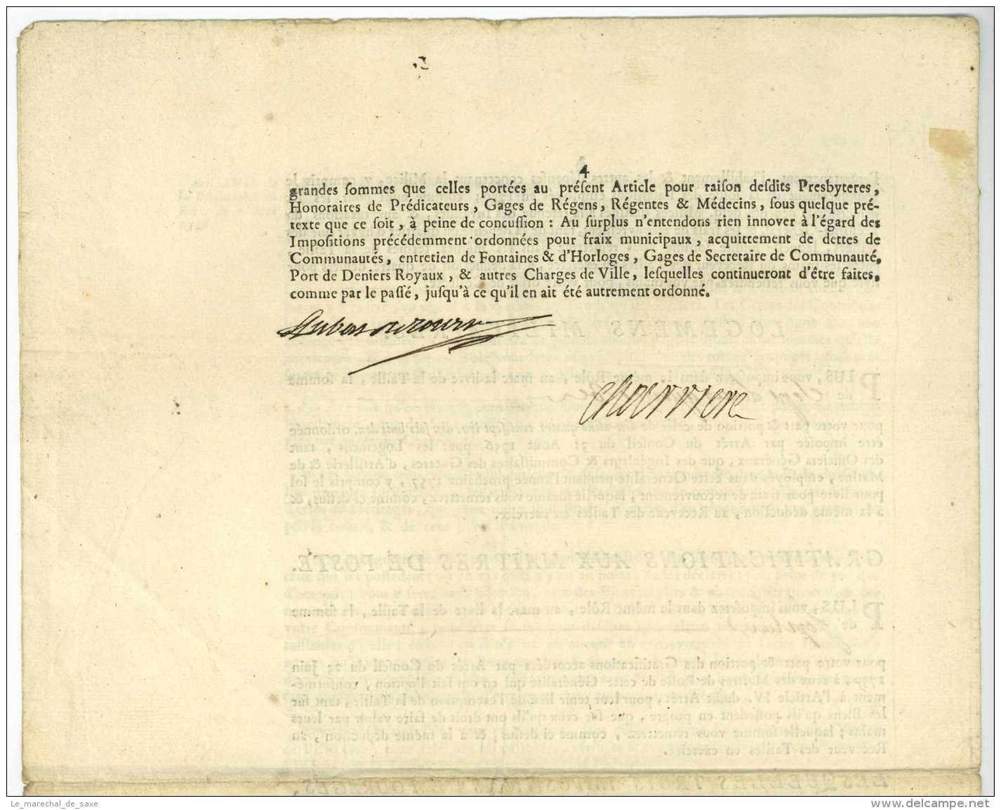 ELECTION DE AGEN &ndash; TAILLE REELLE 1757 - GENERALITE DE BORDEAUX &ndash; AUBERT, Louis Urbain, Chevalier, MARQUIS DE