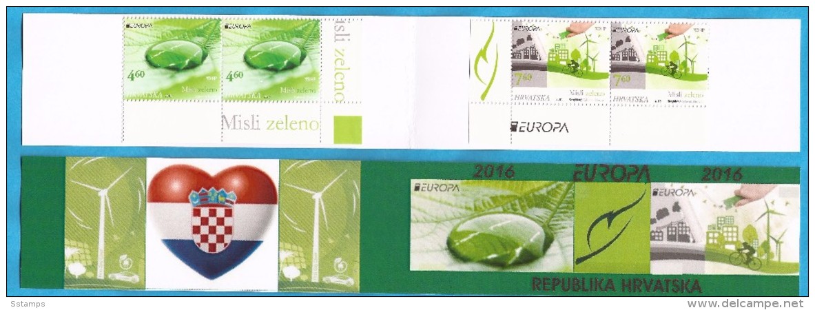 2016 EUROPA CEPT THINK GREEN HRVATSKA  KROATIEN  CROAZIA  BOOKLET  MNH - 2016