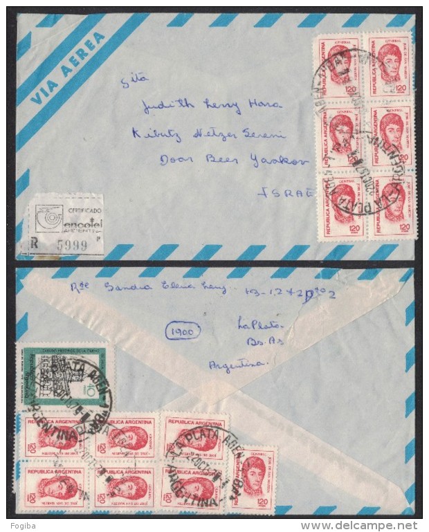 PF239   Argentina 1975 Registered Cover Air Mail  To Germany - Franked 14 Stamps - Storia Postale