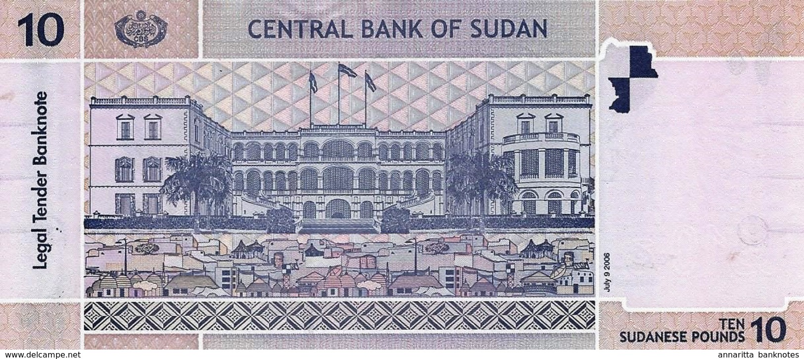 SUDAN 10 SUDANESE POUNDS 2006 (2007) P-67 UNC [ SD404a ] - Soedan