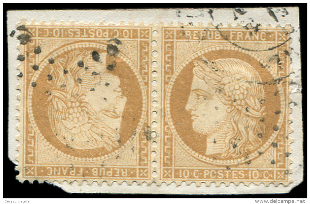 T36b 10c. Bistre, TETE-BECHE, Obl. Etoile Sur Petit Fragment, TB. S - Other & Unclassified