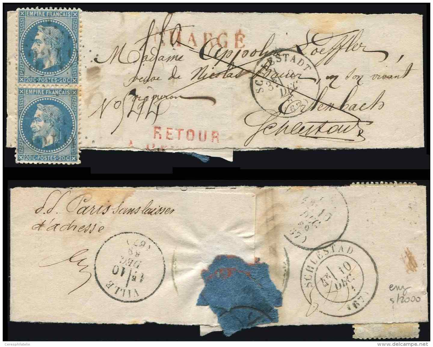 29B  20c. Bleu, T II, PAIRE Obl. GC 3349 S. Bande CHARGE, Càd T16 SCHLESTADT 9/12/69, R Et TB - Autres & Non Classés