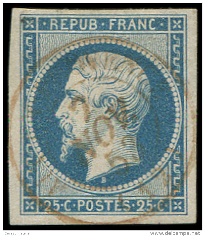 10   25c. Bleu, Obl. Càd T15 ROUGE AIX En PROVENCE 7/11/53, Pelurage, Aspect TTB, RR - Autres & Non Classés