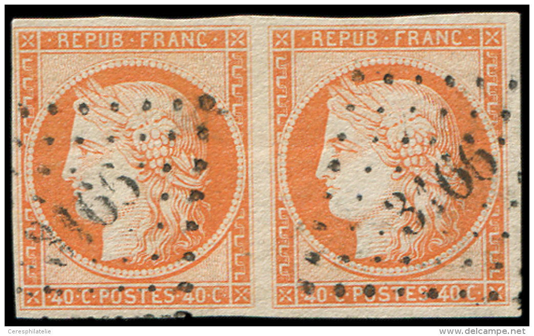 5    40c. Orange, Nuance Claire, PAIRE Obl. PC 3166, TTB - Autres & Non Classés