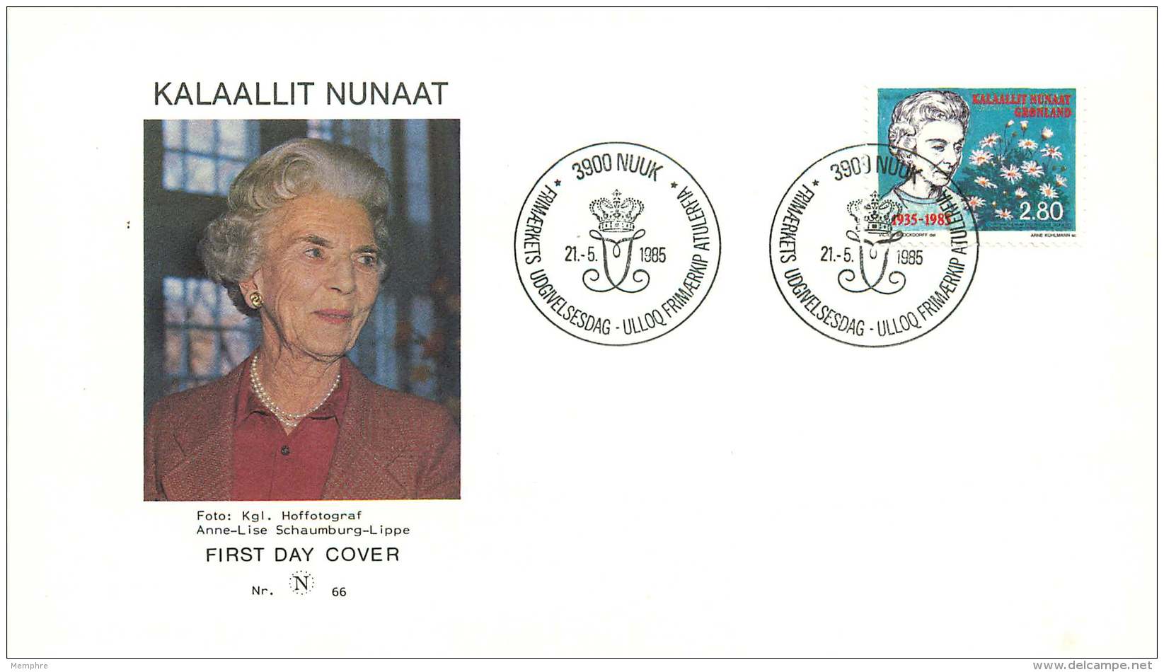 185  Ingrid, Queen Mother  MiNr 159 - FDC