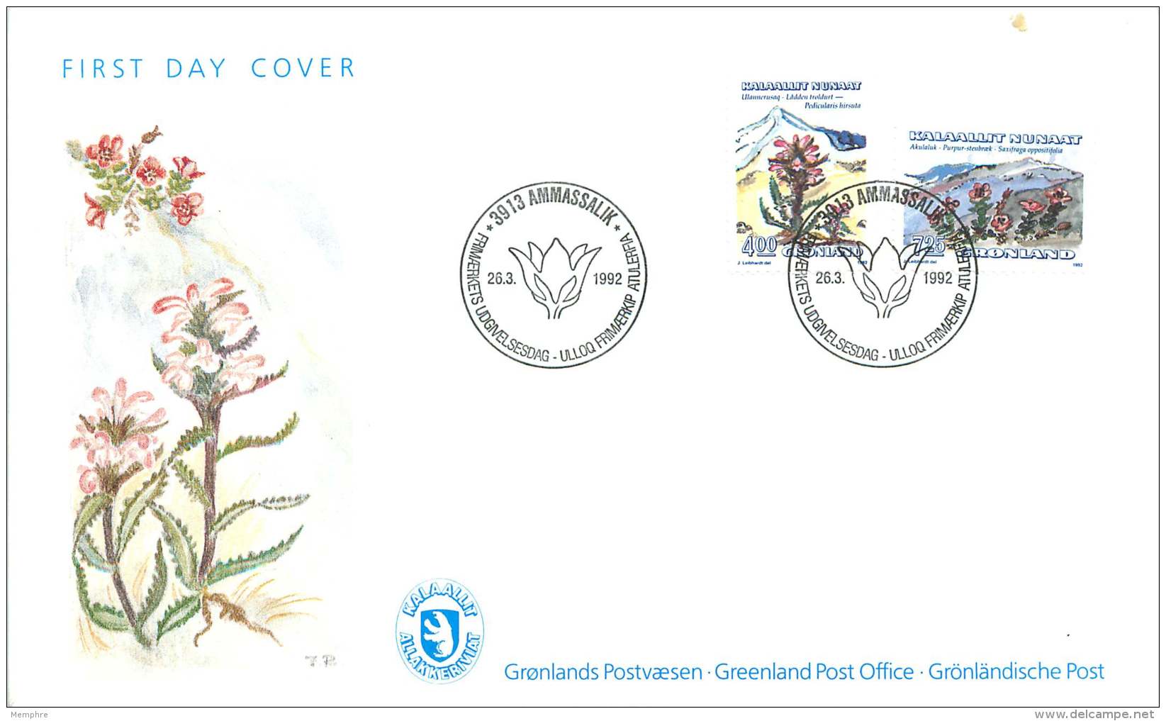 1992  Wild Flowers  4,00kr And 7,25Kr Values - FDC