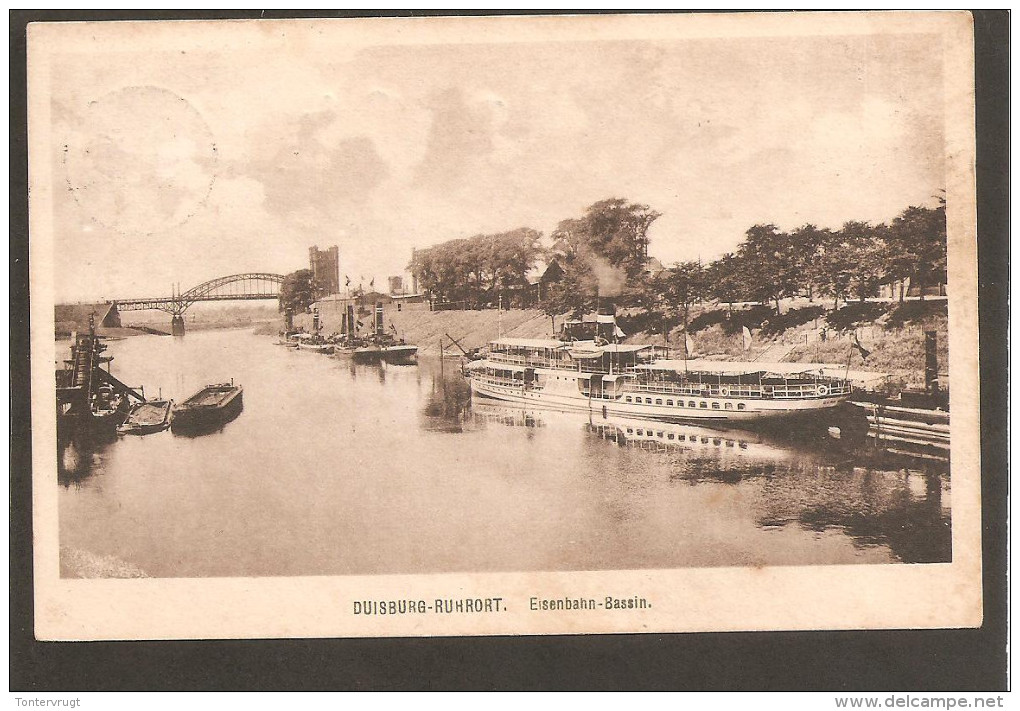 Duisburg-Ruhrort. Eisenbahn-Bassin. Luftpost Werbe Stempel - Duisburg