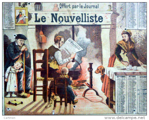 33 BORDEAUX 1892 CALENDRIER OFFERT PAR LE JOURNAL ANTIDREYFUSARD ET ANTISEMITE  LE  NOUVELLISTE - Groot Formaat: ...-1900