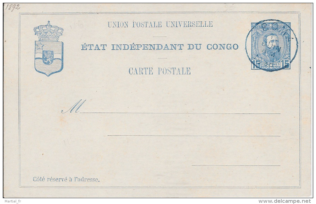 ETAT INDEPENDANT DU CONGO CARTE POSTALE POSTKAART ENTIER POSTAL STATIONERY BARBE COIFFURE BARTH - 1884-1894