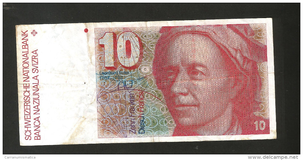 SVIZZERA / SUISSE / SWITZERLAND - BANQUE NATIONALE SUISSE  - 10 FRANCS / FRANKEN - L. EULER - Suisse