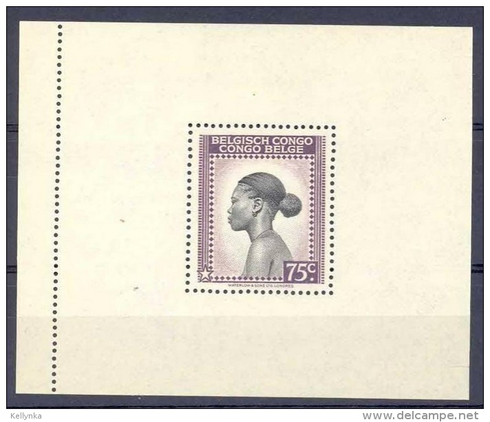 Belgian Congo - BL4 - Block 4 - Sheet "Message" With Margin - MNH - Blokken