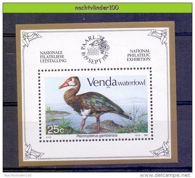 Naa2142 FAUNA VOGELS GANS GANZEN GOOSE GEESE WATERFOWL BIRDS VÖGEL AVES OISEAUX VENDA 1987 PFMNH - Ganzen