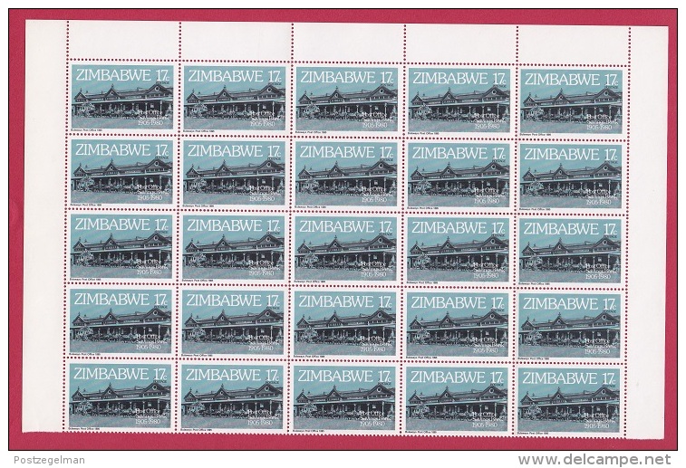 ZIMBABWE, 1980, Cancelled To Order Stamps, 4 Control Block Of 25, Postal Savings Bank  M 247-250 - Zimbabwe (1980-...)