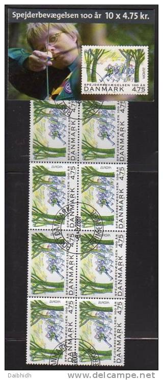 DENMARK 2007 Europa: Scouting Booklet S162 With Cancelled Stamps. Michel 1470MH, SG SB263 - Cuadernillos