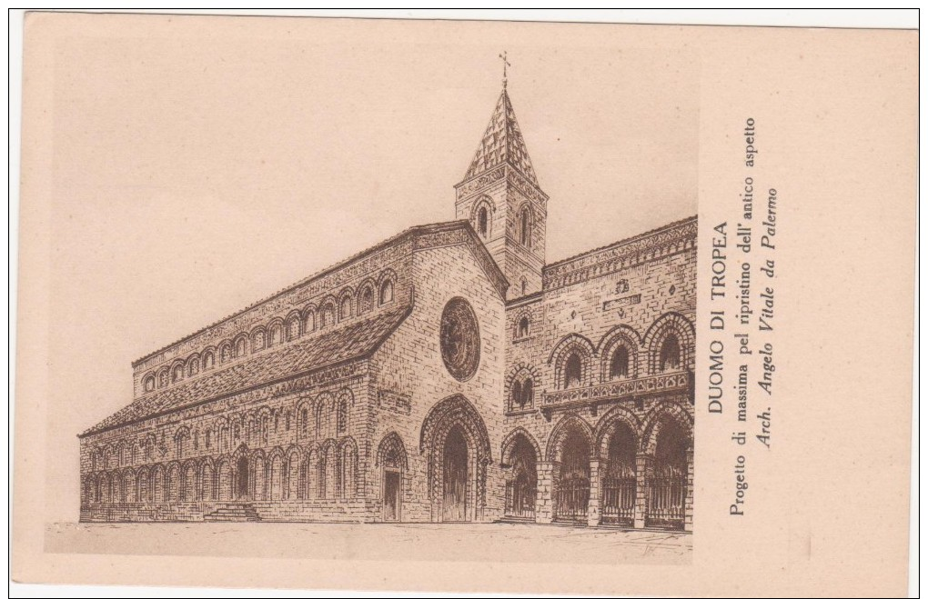 F041 - DUOMO DI TROPEA PROGETTO RIPRISTINO ARCHI ANGELO VITALE PALERMO 1920 CIRCA - Other & Unclassified