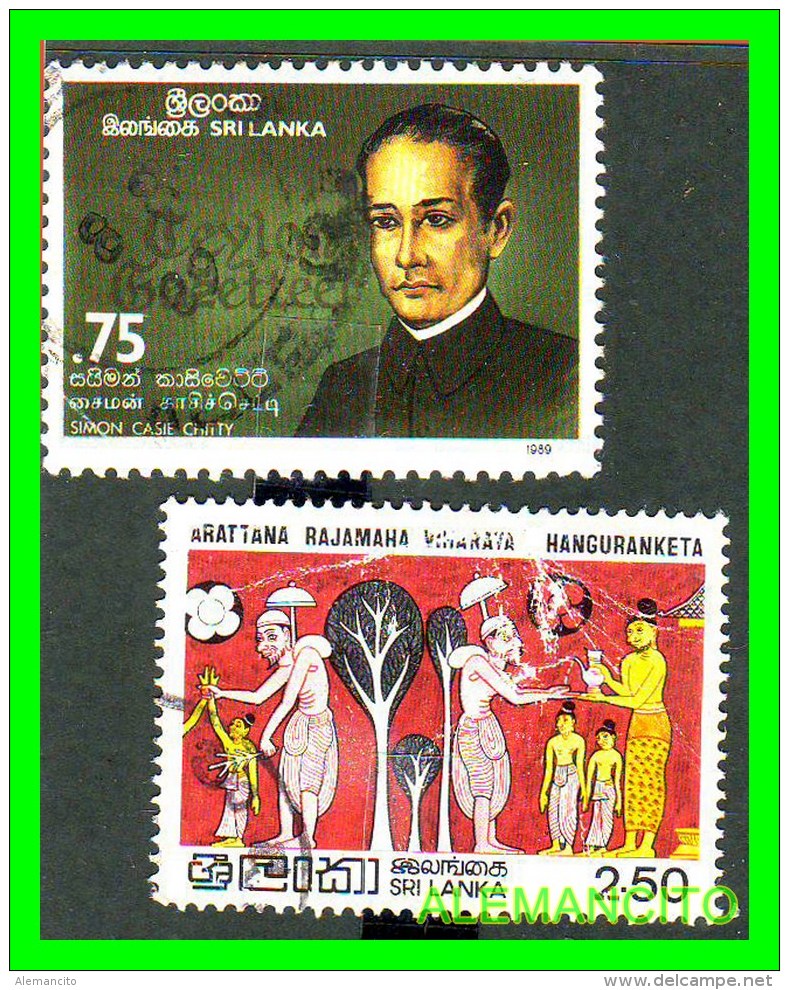 SRI  LANKA   (  ISLA DEL ASIA DEL SUR  )  2 SELLOS  AÑO 1989 - Sri Lanka (Ceilán) (1948-...)