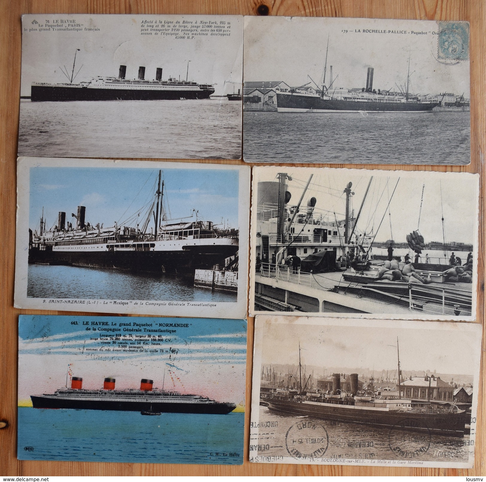 Bateaux / Paquebots - 36 CPA / CPSM - France - Normandie - Pasteur - Maroc - Alberta - Laferrière - Colombie - Italia... - Paquebots