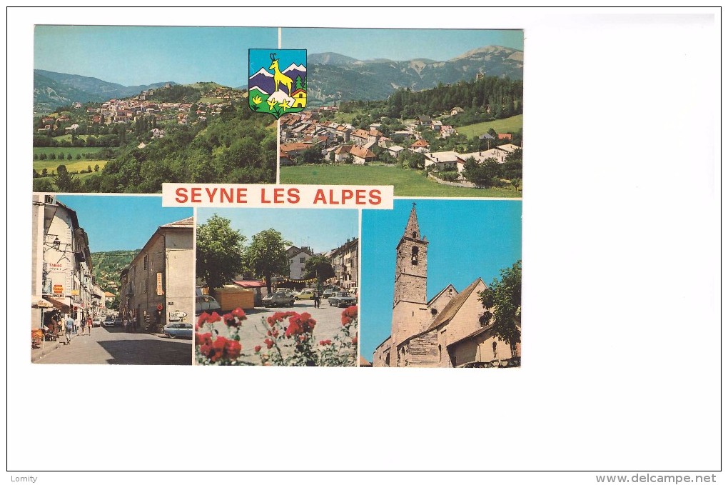 04 Seyne Les Alpes Carte 5 Vues Vue Generale Rue Grande Place Du Marché Eglise - Autres & Non Classés