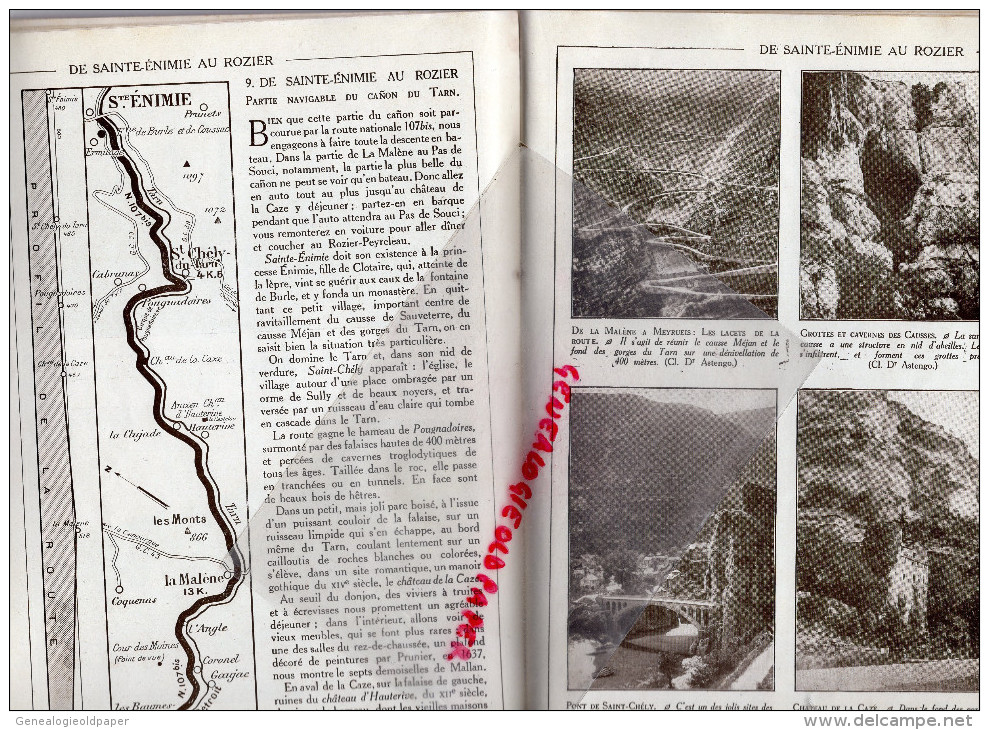 48 - GORGES DU TARN - MEYRUES-TUNNEL FEMME MORTE - HACHETTE 1930-MENDE-SAINTE ENIMIE-ROZIER-MILLAU-NIMES-PUY - Dépliants Touristiques