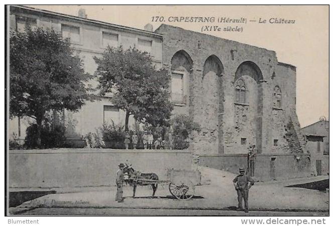 CPA Hérault Circulé CAPESTANG Ane Attelage - Capestang