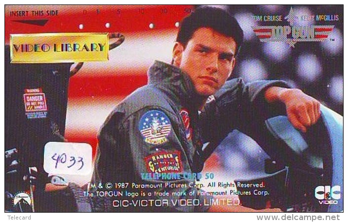 Télécarte Japon Cinéma * 4033 * TOPGUN * TOM CRUISE *  Japan Movie Phonecard * TELEFONKARTE * FILM * CINEMA - Kino