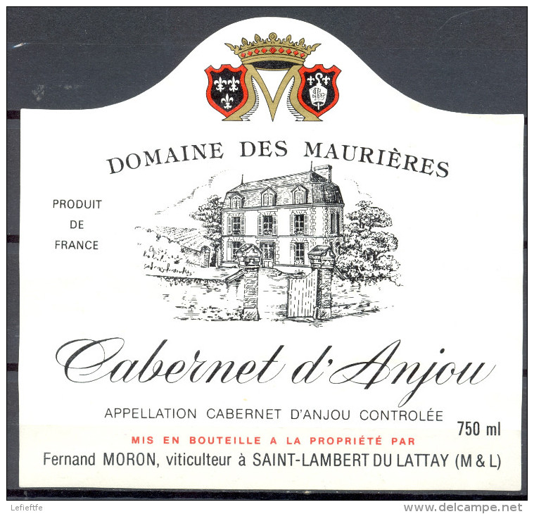 325 - Cabernet D'Anjou - Domaine Des Maurières - Fernand Moron - Viticulteur - Saint Lambert Du Lattay - Maine Et Loire - Vino Rosato