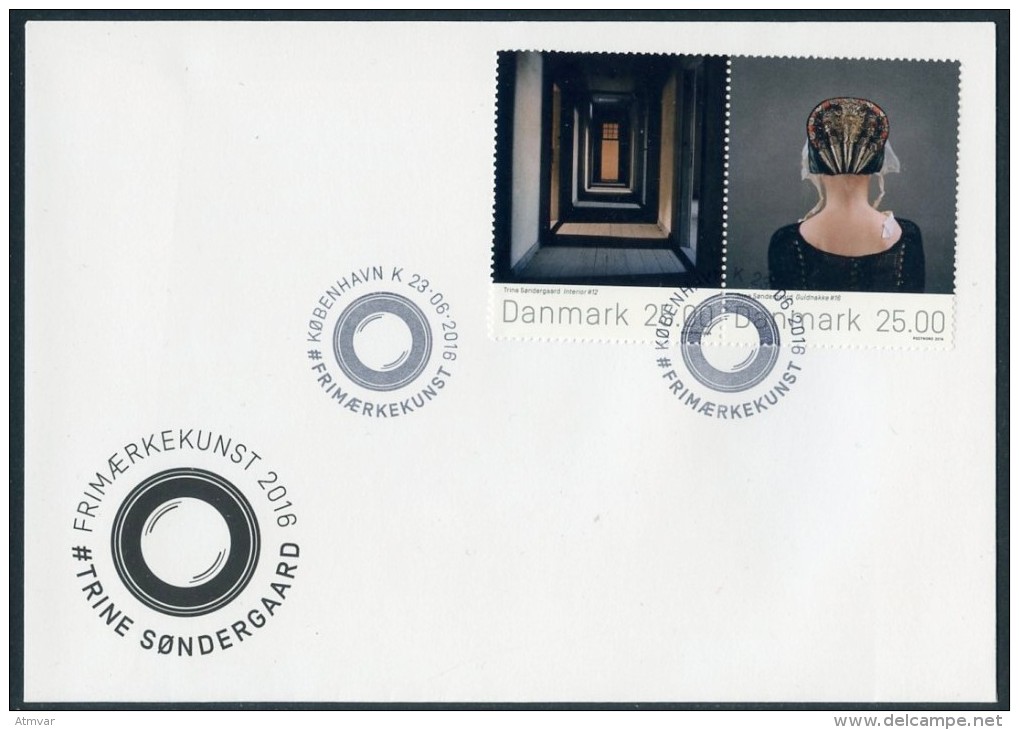 DENMARK / DANEMARK (2016) - Cover - Stamp Art, Embroidered, Bonnet, Guldnakker, Empty Interior, Sondergaard - Briefe U. Dokumente