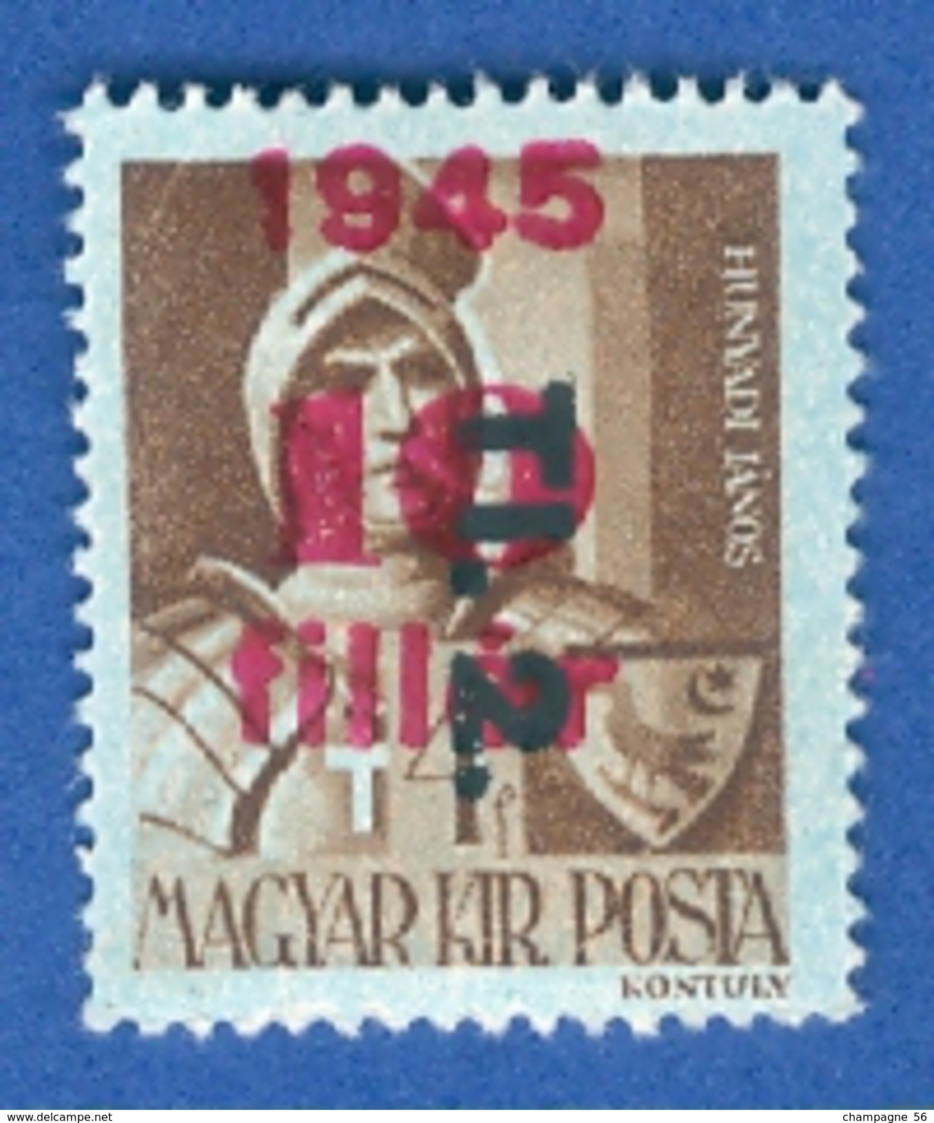 * 1946 N° 765 SURCHARGES 1945   10 FILLER ROUGE  TI . 2 .  NOIR   NEUF  DOS CHARNIÈRE - Variedades Y Curiosidades