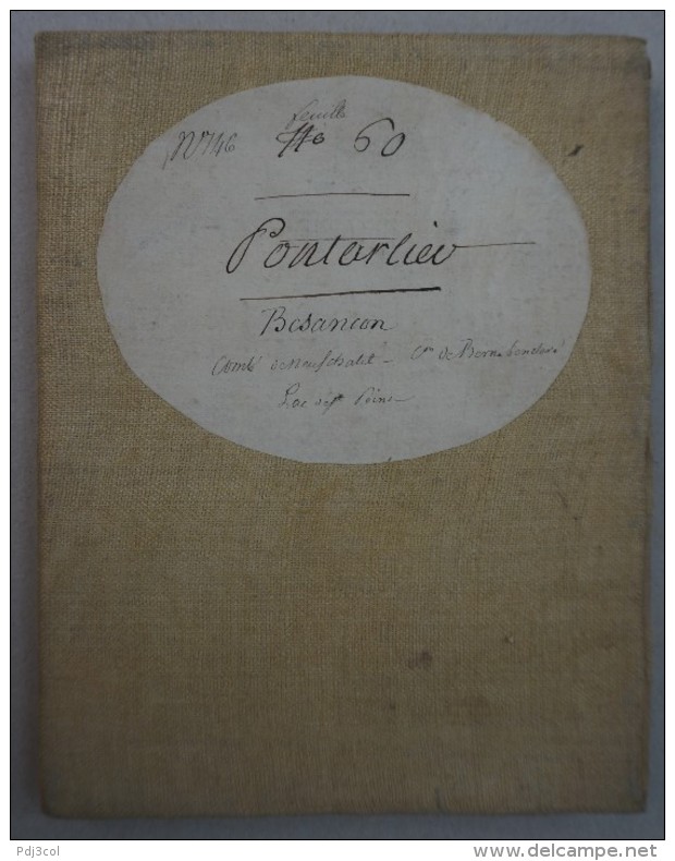 Authentique Carte De CASSINI XVIIIème - Pliée Entoilée - N°146 - BESANCON - PONTARLIER - Cartes Topographiques