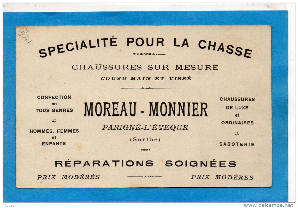 72 SARTHE - PARIGNE L EVEQUE Moreau Cordonnier, Chapellerie - Other & Unclassified