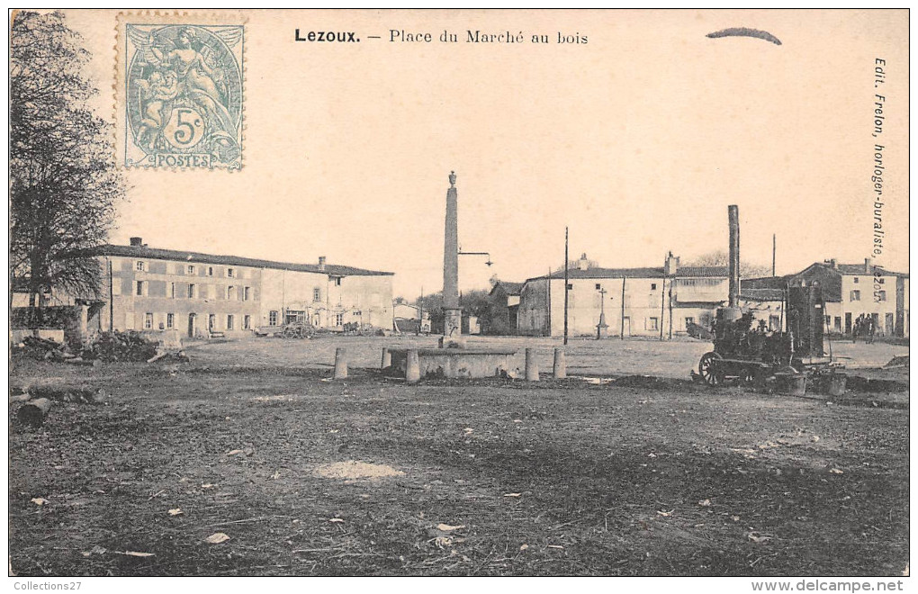 63-LEZOU- PLACE DU MARCHE AU BOIS - Lezoux