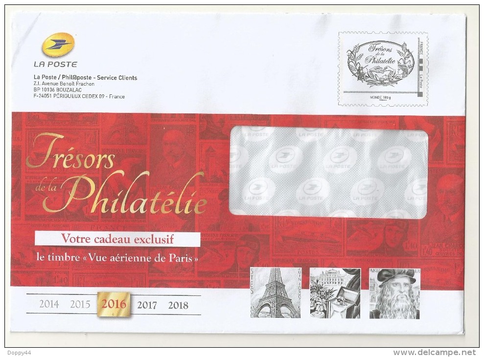 PAP LA POSTE TRESOR DE LA PHILATELIE  2016. - Official Stationery