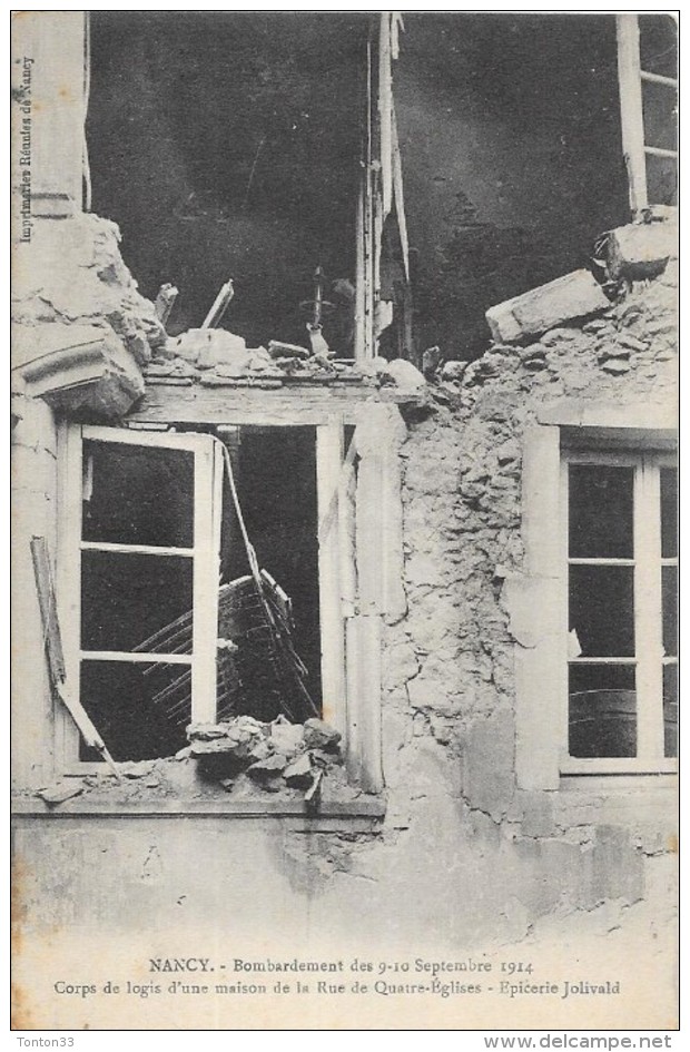 NANCY - 54 -  Bombardement Des 9 Et 10 Septembre 1914 - Epicerie Jolivald - ENCH0616 - - Nancy