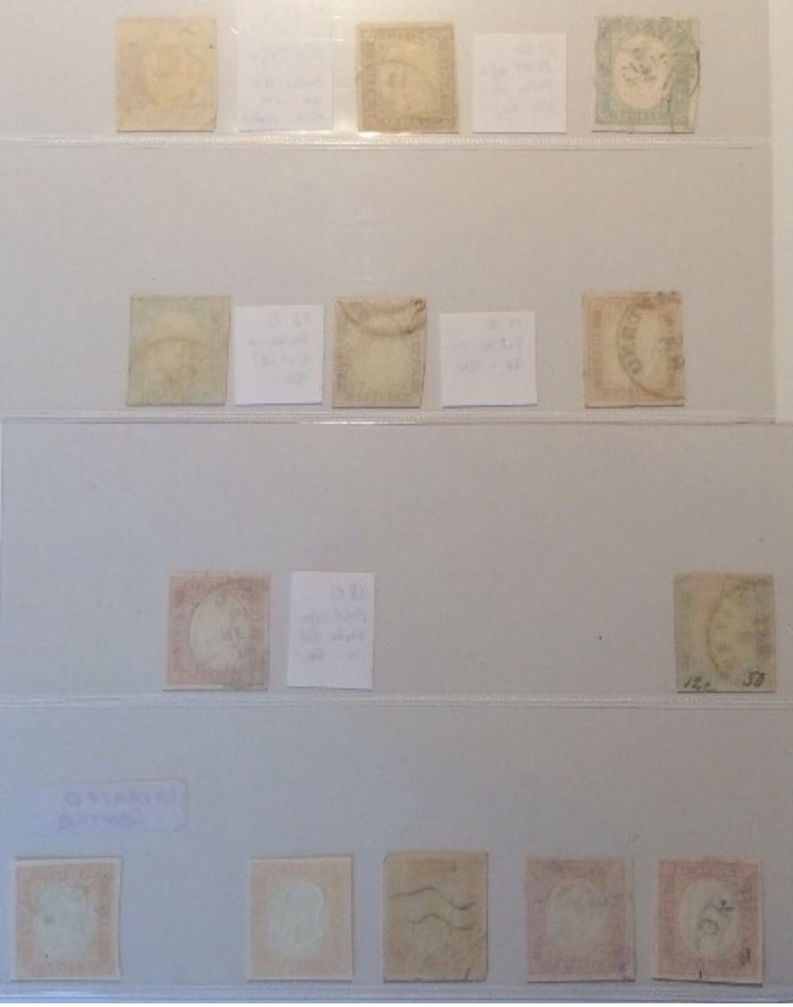 Sardegna 1855 13 Stamps, Several Expertized NEWIGER BPP Some Are XF (Italia Sardaigne Sardinia Italy Italie - Sardegna