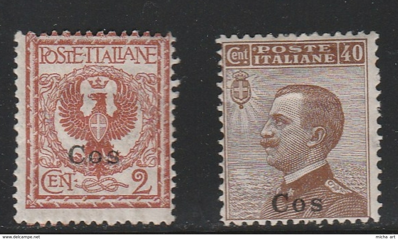 Italian Colonies 1912 Greece Aegean Islands Egeo Coo Cos No 6 And 7 Lot MH (B353) - Aegean (Coo)