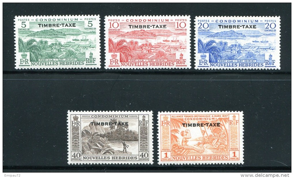 NOUVELLES HEBRIDES- Taxe Y&T N°36 à 40- Neufs Avec Charnière * - Timbres-taxe